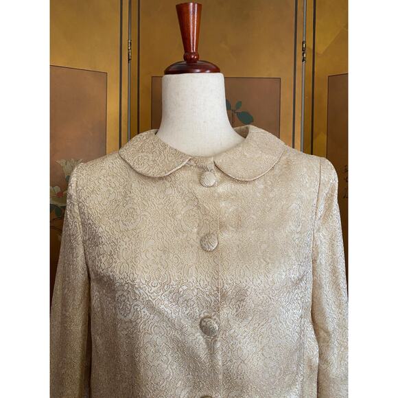 Vintage brocade jacket in gold, size M - Picture 5 of 5